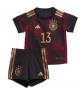 Günstige Deutschland Thomas Muller #13 Auswärts Trikotsatzt Kinder WM 2022 Kurzarm (+ Kurze Hosen)